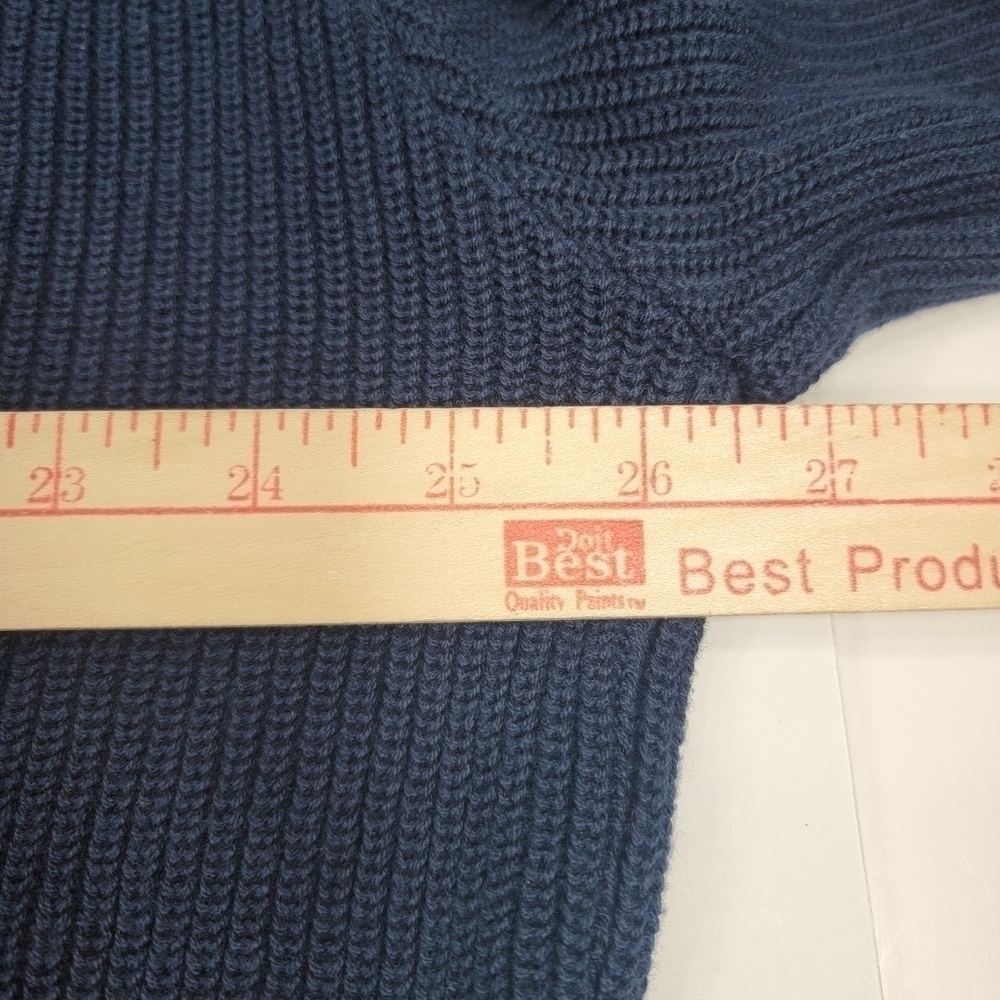NEW Vintage LL Bean Fisherman Sweater Men's XXL 2XL Henley USA Made Navy Blue - Picture 15 of 15